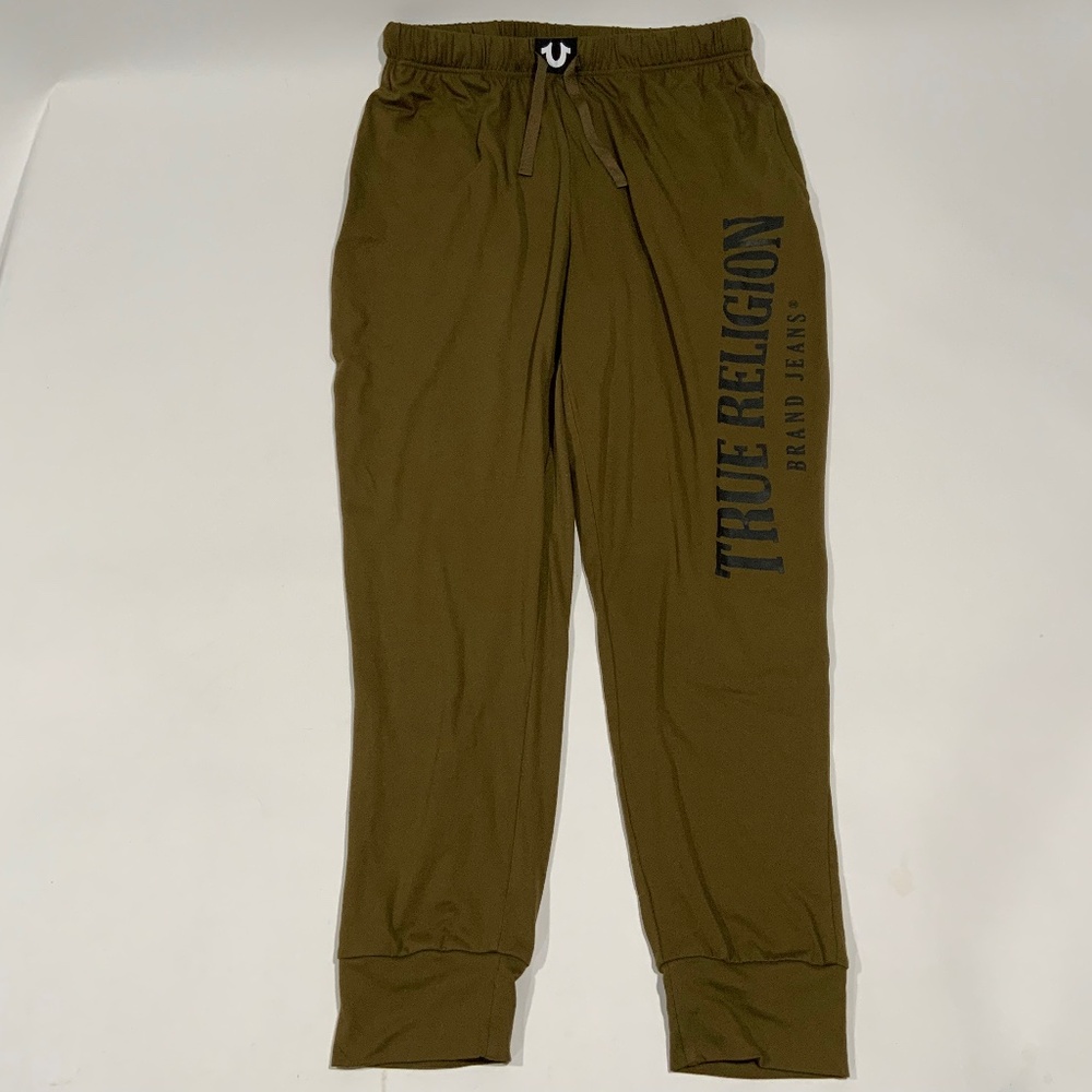 True Religion Sz S (28-30) Green Black Loungewear Joggers